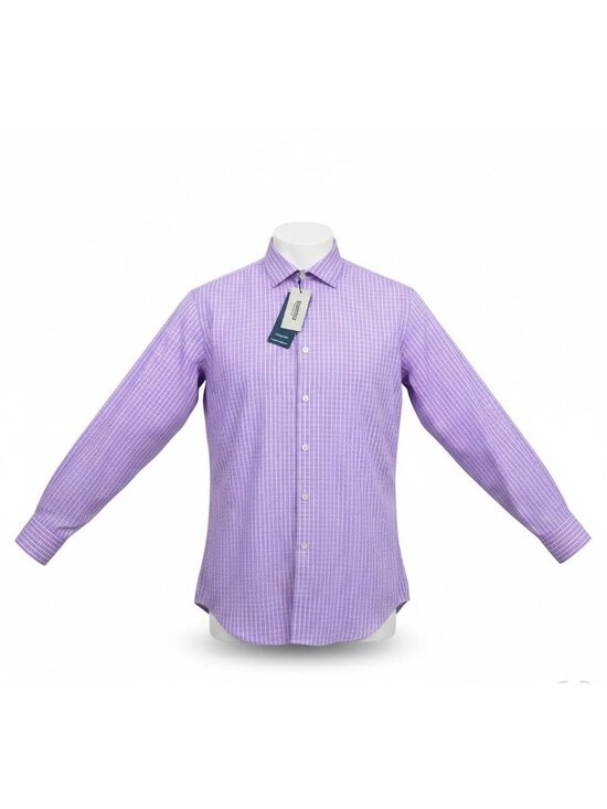 Kenneth Cole Reaction Other - Kenneth Cole Reaction Mens Lavender Cotton Flex Slim Fit Long Sleeve Dress Shirt